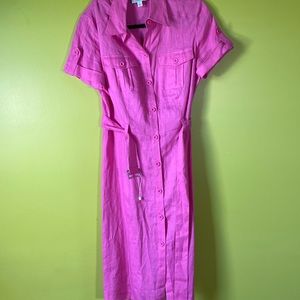 💓HOST PICK🚨🛍NWOT Neiman Marcus pink linen dress -Sz 10
